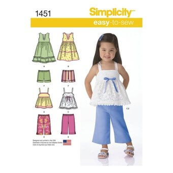Simplicity Toddlers' Separates Sewing Pattern 1451