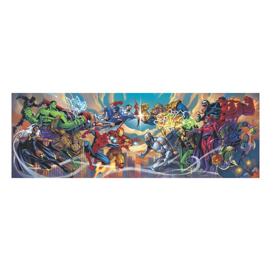Clementoni Marvel Heroes vs Evil Panorama Jigsaw Puzzle 1000 Pieces image number 2