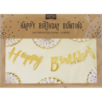 Ginger Ray Gold Happy Birthday Bunting 1.5m image number 3