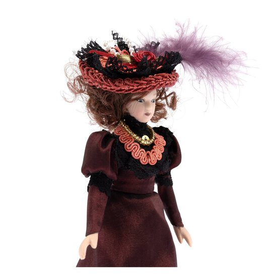 Porcelain Victorian Lady Doll 16cm  image number 3