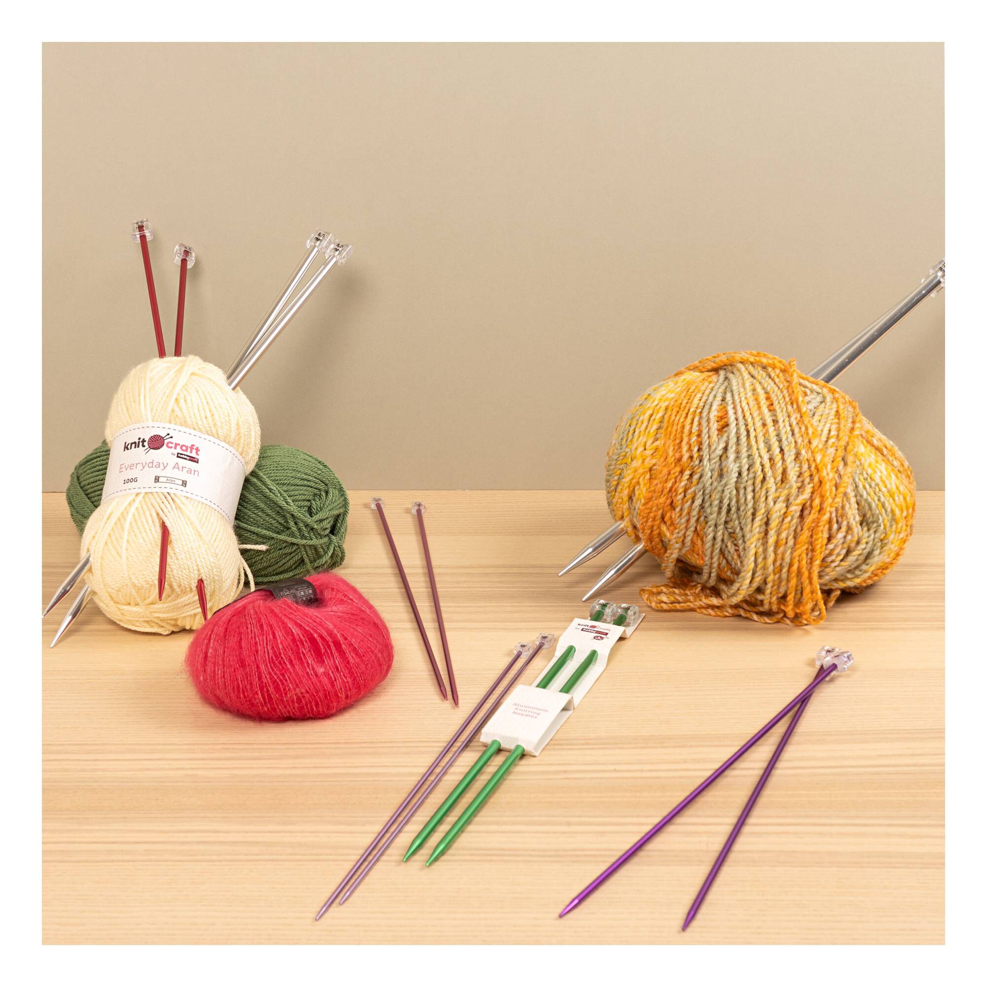 Knitcraft Pink Knitting Needles 4mm Hobbycraft