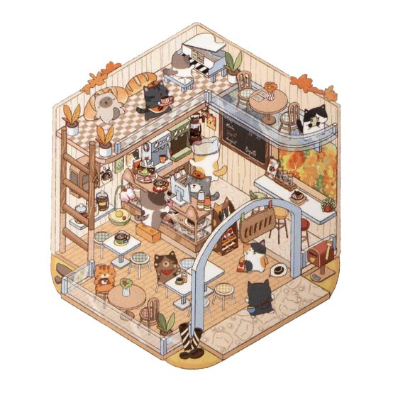 Mini Cat Cafe Scene Stickers image number 2