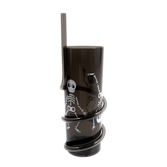 Black Twisted Straw Skeleton Cup 380ml  image number 3