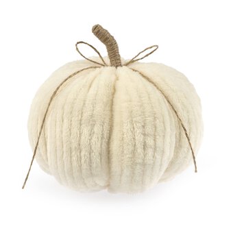 White Chenille Pumpkin 17cm