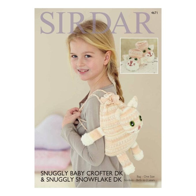 Sirdar Snuggly Baby DK Cat Bootees and Bag Digital Pattern 4671 image number 1