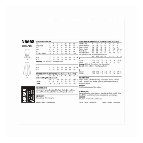 New Look Women's Top and Skirt Sewing Pattern N6668 image number 2