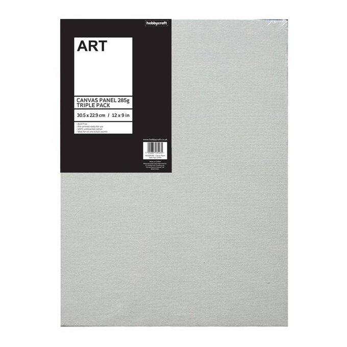 A4 Canvas Panel 30.5cm x 22.9cm 3 Pack image number 1