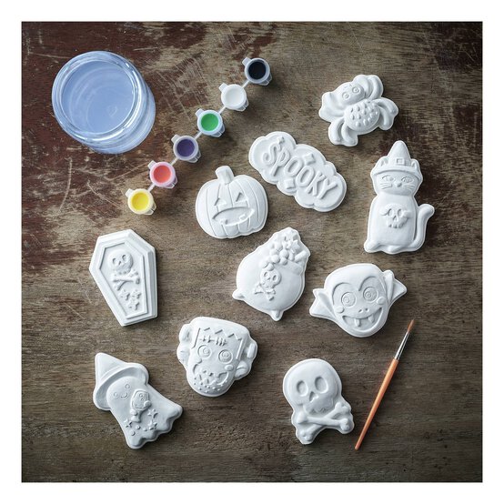 Paint Your Own Ceramic Halloween Figures Kit 10 Pack image number 1