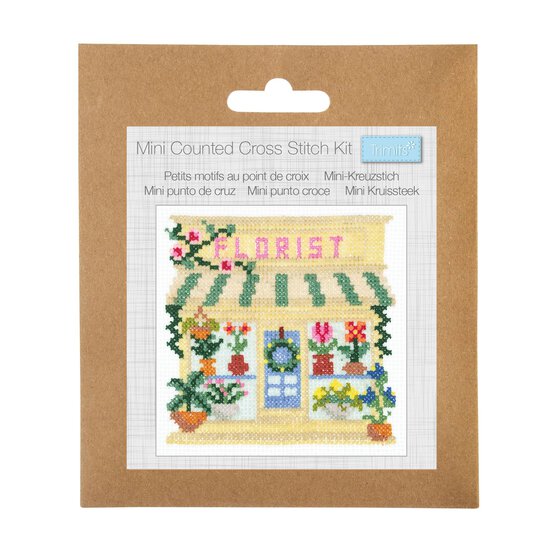 Trimits Florist Mini Cross Stitch Kit 13cm x 13cm image number 1