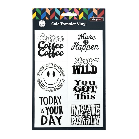 Positivity Cold Transfer Vinyl Stickers 7 Pack image number 1