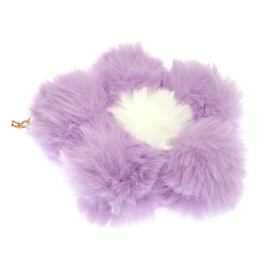 Purple Pom Pom Flower Keyring image number 3