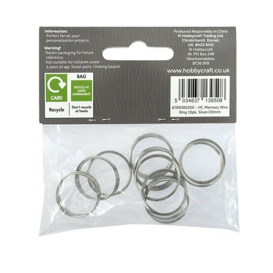 Memory Wire Rings 20mm 10 Pack image number 2