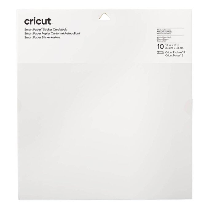 Cricut White Smart Paper Sticker Cardstock 10 Pack image number 1