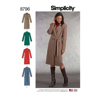 Simplicity Women's Coat  Sewing Pattern 8796 (H5 6-14)