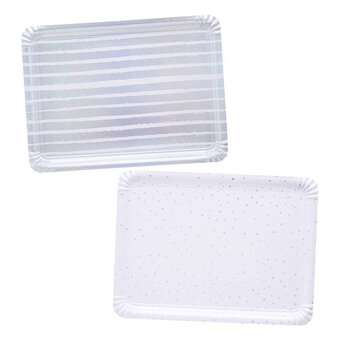 Iridescent Paper Serving Trays 4 Pack
