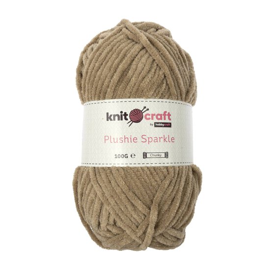 Knitcraft Brown Plushie Sparkle Yarn 100g image number 1