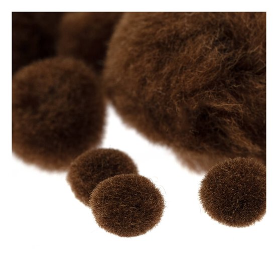 Dark Brown Pom Poms 60 Pack image number 3