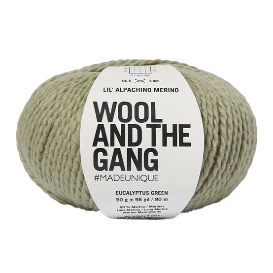 Wool and the Gang Eucalyptus Green Lil&rsquo; Alpachino Merino 50g image number 1