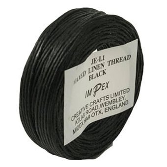 Trimits Black Waxed Linen Thread 22.8 m