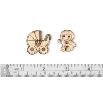 Trimits Wooden Baby Buttons 5 Pieces image number 3