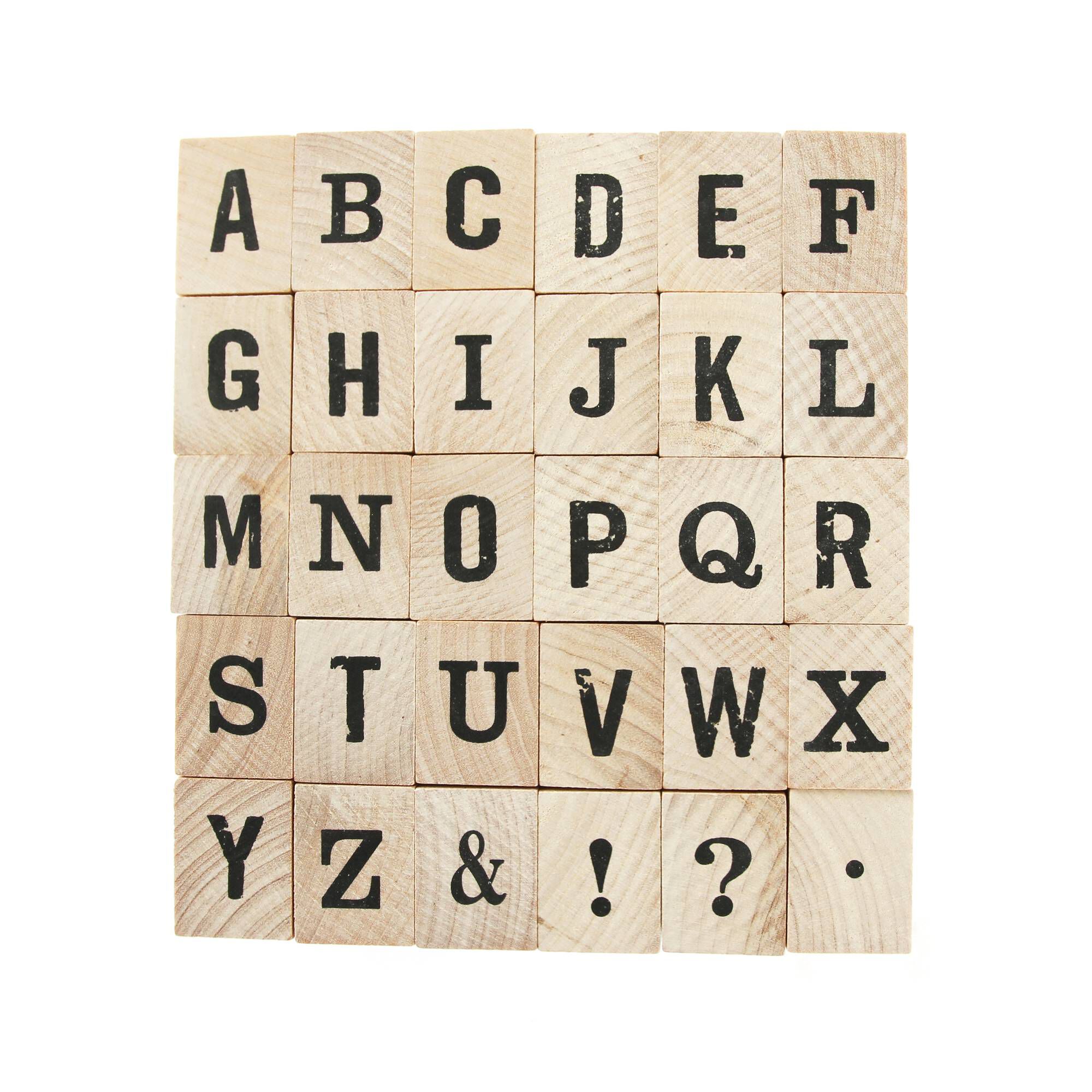 Bold Alphabet Wooden Stamp Set 30 Pieces Hobbycraft