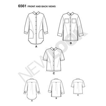 New Look Women's Shirt Sewing Pattern 6561 image number 2