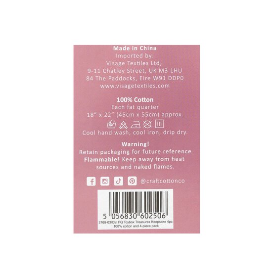 Toybox Treasures Keepsake Cotton Fat Quarters 4 Pack image number 7