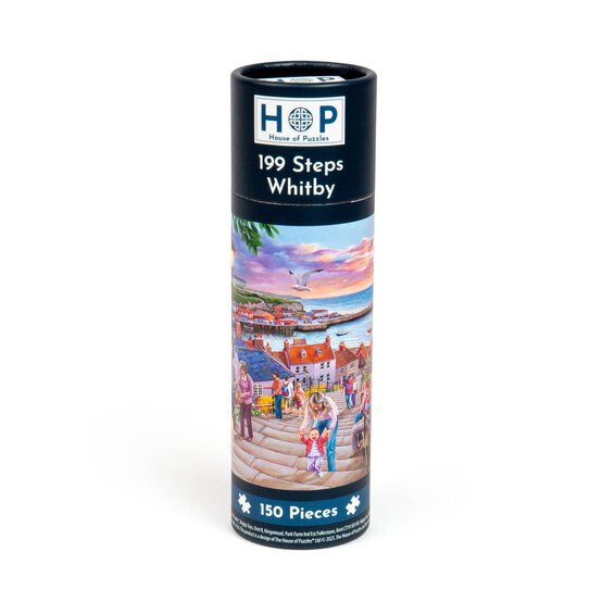 House of Puzzles 199 Steps Whitby Jigsaw Puzzle Tube 150 Pieces image number 1