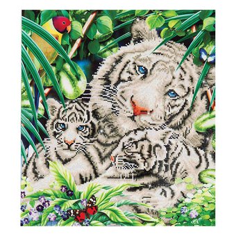 Diamond Dotz White Tiger and Cubs 52cm x 52cm