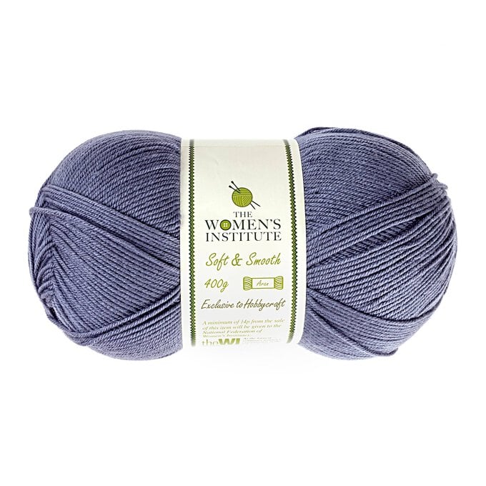 Women's Institute Blue and Grey Soft and Smooth Aran Yarn 400g image number 1