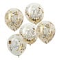 Ginger Ray Oh Baby Gold Confetti Balloons 5 Pack image number 1
