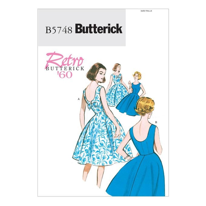Butterick Vintage Dress Sewing Pattern B5748 (6-14) image number 1