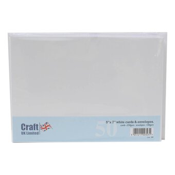 White Cards and Envelopes 5 x 7 Inches 50 Pack image number 2