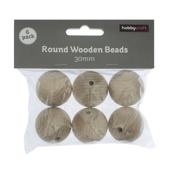 Round Wooden Beads 15mm 6 Pack image number 3