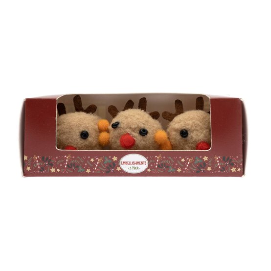Reindeer Embellishments 3 Pack  image number 3