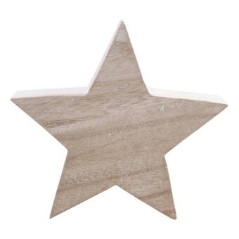 White Washed Wooden Star 15cm x 15cm x 3cm
