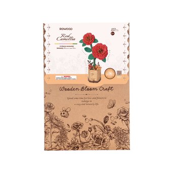 Rowood Red Camellia Wooden Flower Kit