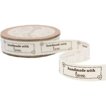 Handmade With Love Natural Ribbon 15mm x 5m image number 3