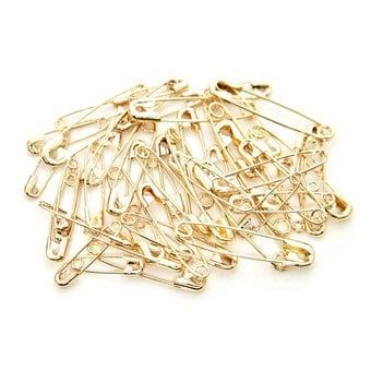 Hemline Gold Safety Pins 50 Pack