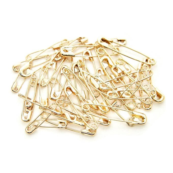 Hemline Gold Safety Pins 50 Pack image number 1