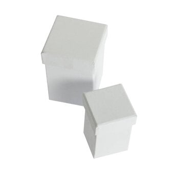 White Mache Square Nesting Boxes 2 Pack image number 4