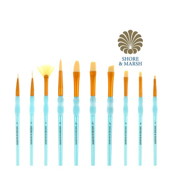 Shore & Marsh Synthetic Grip Brushes 10 Pack