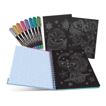 Nebulous Stars Black Pages Colouring Book