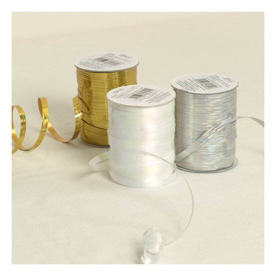 Silver Curling Ribbon 5mm x 45m image number 2
