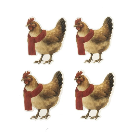 Christmas Chicken Card Toppers 4 Pack image number 1