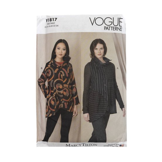 Vogue Women's Shirts Sewing Pattern V1817 (F5 16-24) image number 1