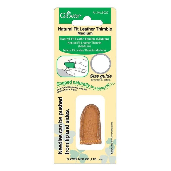 Clover Medium Natural Fit Leather Thimble image number 1