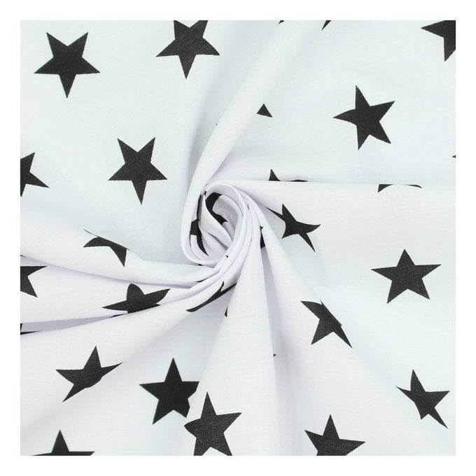 Black Star Polycotton Fabric by the Metre image number 1