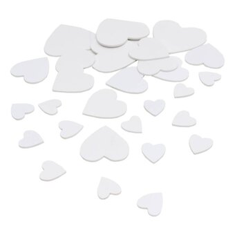 Natural Wooden Hearts 29 Pack