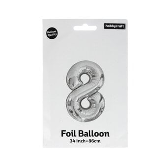 Extra Large Silver Foil Number 8 Balloon image number 3